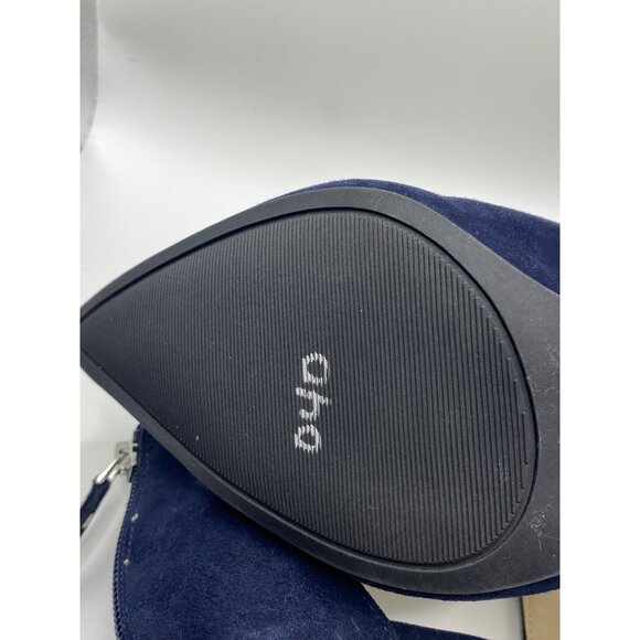 Jones New York Navy Blue Suede Cutout Heels With Back Zipper Size 8 Womens Shoes - Picture 13 of 14